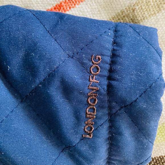 London Fog 3-6mo quilted navy jacket with fleece lining and hood - Picture 7 of 8